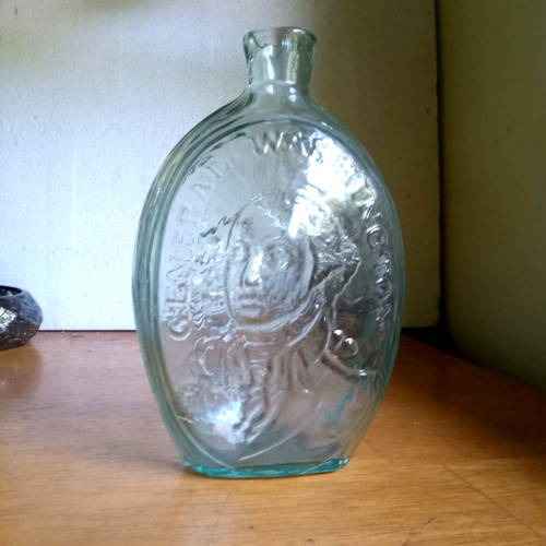 1820s WASHINGTON T.W.D EAGLE G1-16 T.W.DYOTT KENSINGTON RIBBED HISTORICAL FLASK