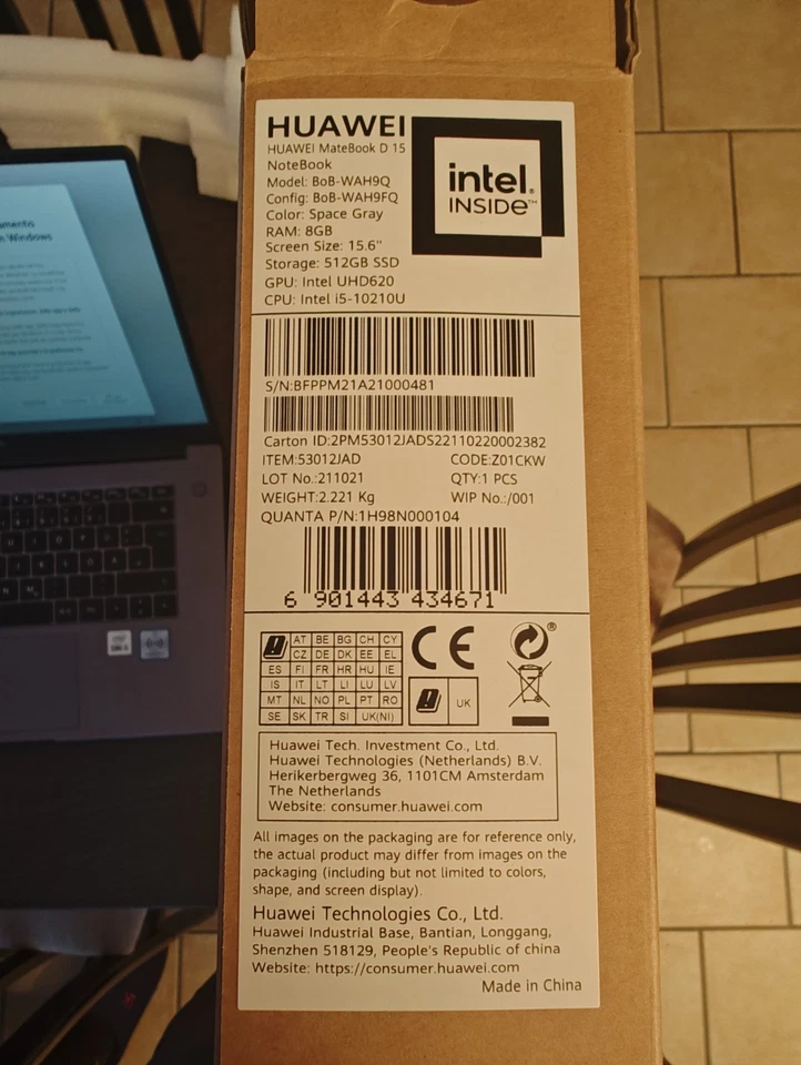 Huawei MateBook D 15 2021, 15,6 Zoll, 512GB SSD, Intel Core I5-1135G7 - Bild 3 von 4