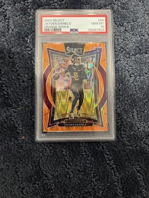 2024 Panini Select Concourse Jayden Daniels #26 Orange Shock Prizm /499 PSA 10🔥