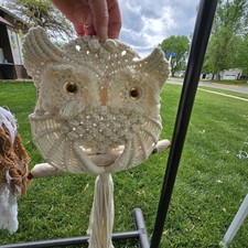 Handmade Macrame Owl Cream Color