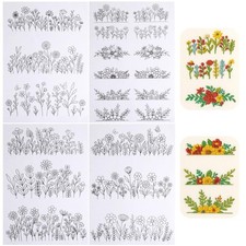 4 Sheets Water Soluble Embroider Pattern Stabilizer Stick and Stitch Embroide...