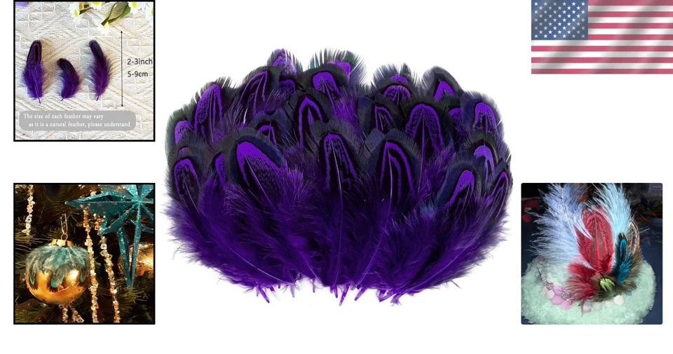 Pheasant Feathers 2 3 Inch Fluffy Spotted Plumage for Crafts Sewing Decoratio... - Image 2 of 4