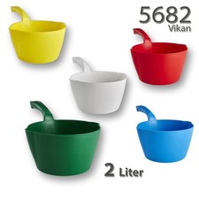 Vikan Round Feed Scoop 2L Lightweight Durable Measuring Scale Choice Colours