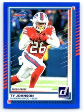 2025 Donruss #140 Ty Johnson Press Proofs Blue