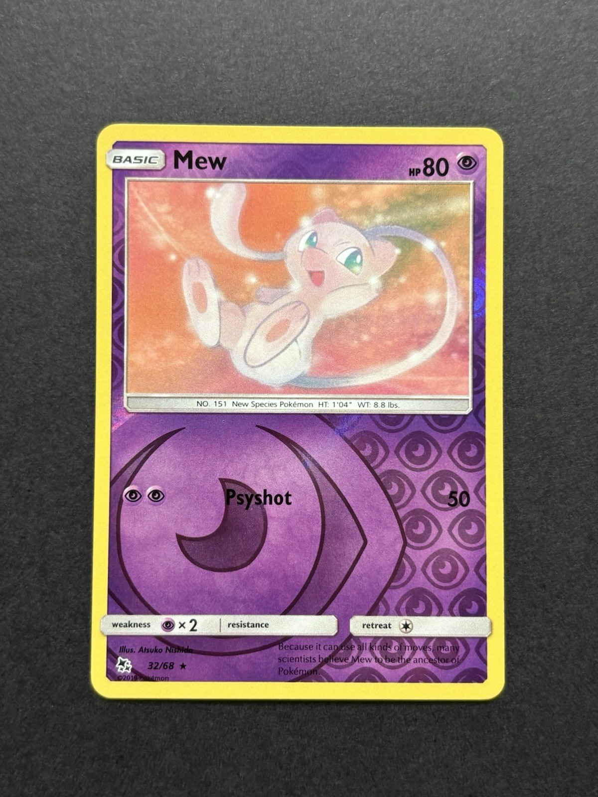 The Pokémon Company Pokémon TCG Mew 32/68 Hidden Fates Reverse Holo Rare HP80