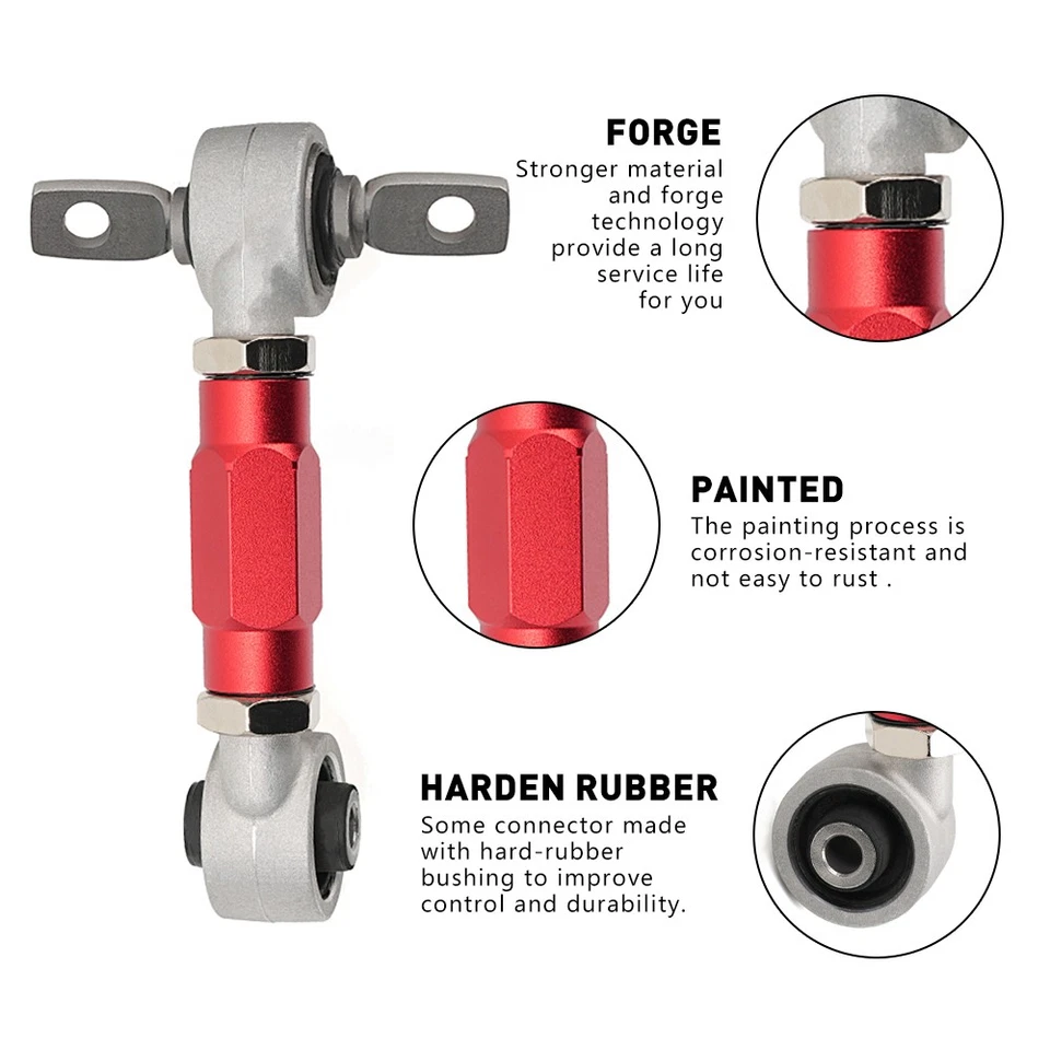 Adjustable Rear Camber Arms Kit For 88-00 Honda Civic CR-X 1990-01 Acura Integra Foto 4 de 4