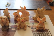 FIVE PIGGIN TICKLED PINK FIGURES BY DAVID CORBRIDGE ONE DIFFERENT ARTIST