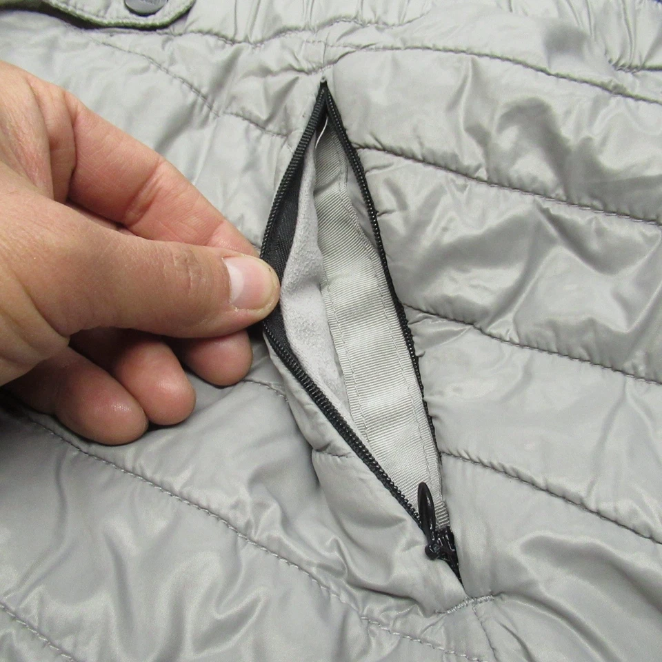 Chaqueta North Face Mujer XL Gris Acolchada Puffer Cremallera Completa Aislada Cálida Luz Paquete Foto 4 de 4