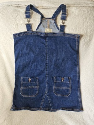 Love Trend Blue Denim Jean Overall Dress Size Medium (G)