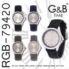 G&B Men's Quartz Watch Leather Strap Analogue Elegant 30m New