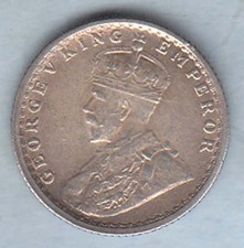 1918 British India King George V 1/4 Rupee nice Condition silver coin