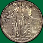 1928 Standing Liberty Quarter Almost Uncirculated AU Coin #43171