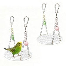Bird Swing For Parakeets Stainless Steel Hanging Perch Toy Round Small