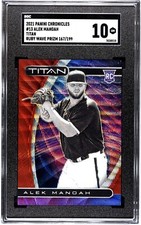 2021 Panini Chronicles Titan #13 Alek Manoah RUBY WAVE PRIZM /199 SGC 10 GEM RC