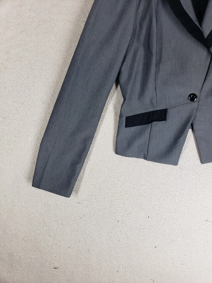 Traje de mujer Rampage extra grande beige mezcla de polietileno manga larga pecho único Blazer Foto 4 de 4