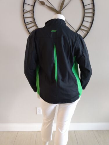 Giacca riscaldante Prince tennis full zip nera e verde donna taglia large - Foto 2 di 11