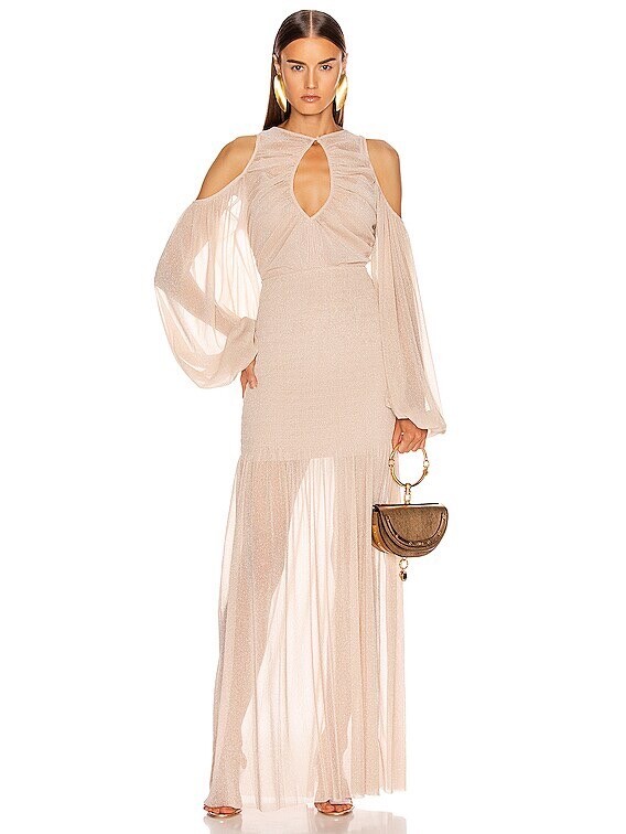 alice mccall knit dress Alice McCall Spell Gown Nude Mesh Knit Beige Long US 4 NWT $495