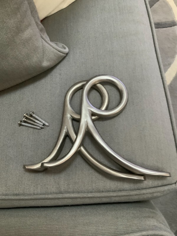 West Elm Oversized Rod Stem Bracket Set of 2 Brushed Nickel EUC