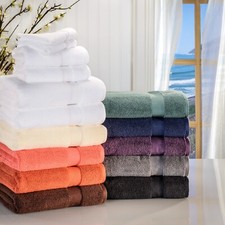 6 Piece Solid Zero Twist Soft Highly Absorbent Quick Drying Cotton Towel Set