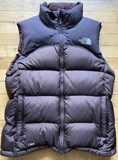 Vtg The North Face Gilet Women's S Brown 700 Down Feather Nuptse Puffer Vest EC