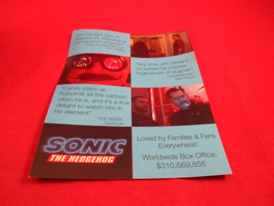 Sonic the Hedgehog Movie 2020 ''For Your Consideration: Jim Carrey'' Promo Sheet