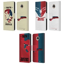 OFFICIAL SUPERMAN DC COMICS CHARACTER ART LEATHER BOOK CASE FOR MOTOROLA PHONES