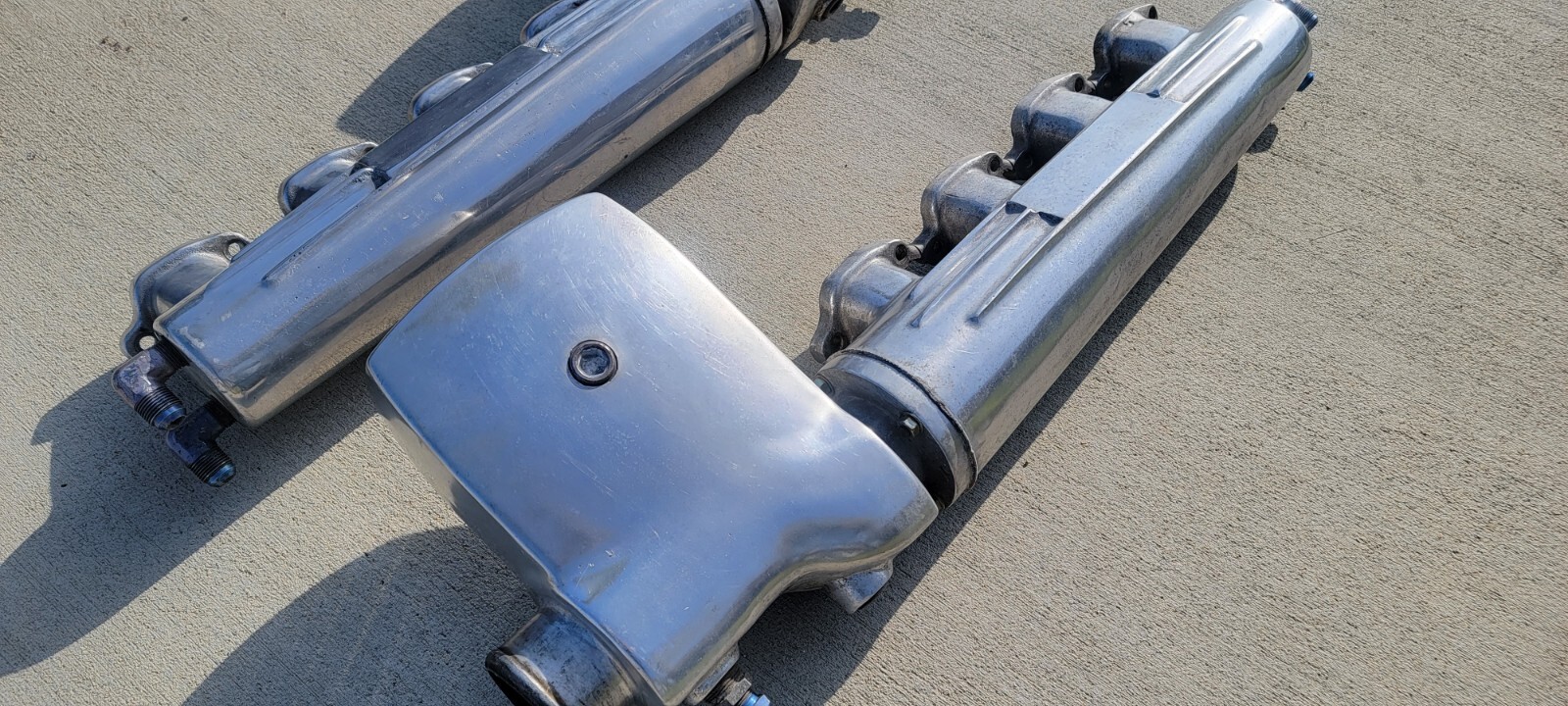 454 Chevy Exhaust Logs W/ Snails Manifolds Marine Jet Boat Chevrolet