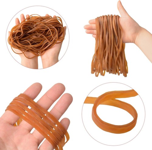 Fascia per Pattumiera Resistente 8 x 0,16 Pollici Confezione da 100 Elastici Grandi - Foto 5 di 5