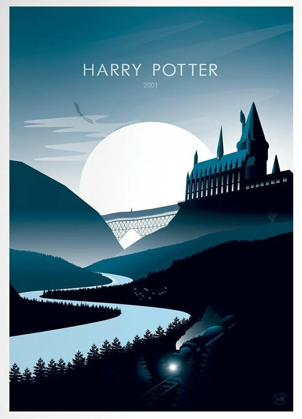 Harry Potter Hogwarts Minimalist Print Poster |