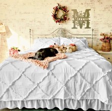 Kotton Culture Diamond Ruffle Duvet Cover Set 3 Piece 100 Egyptian Cotton