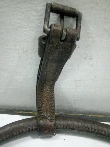 OLD VINTAGE LEATHER & METAL HORSE HARNESS HAMES YOKE ILAU 809 MADE A 1962 SIGN - Picture 9 of 12