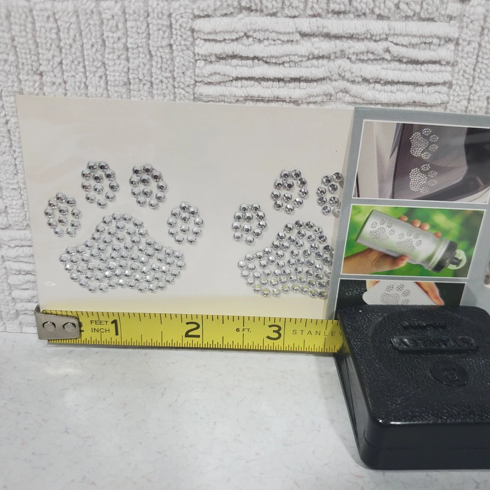 Simplicity estrás pata de gato 3,5" calcomanía adhesiva patas plateada nueva Foto 4 de 4