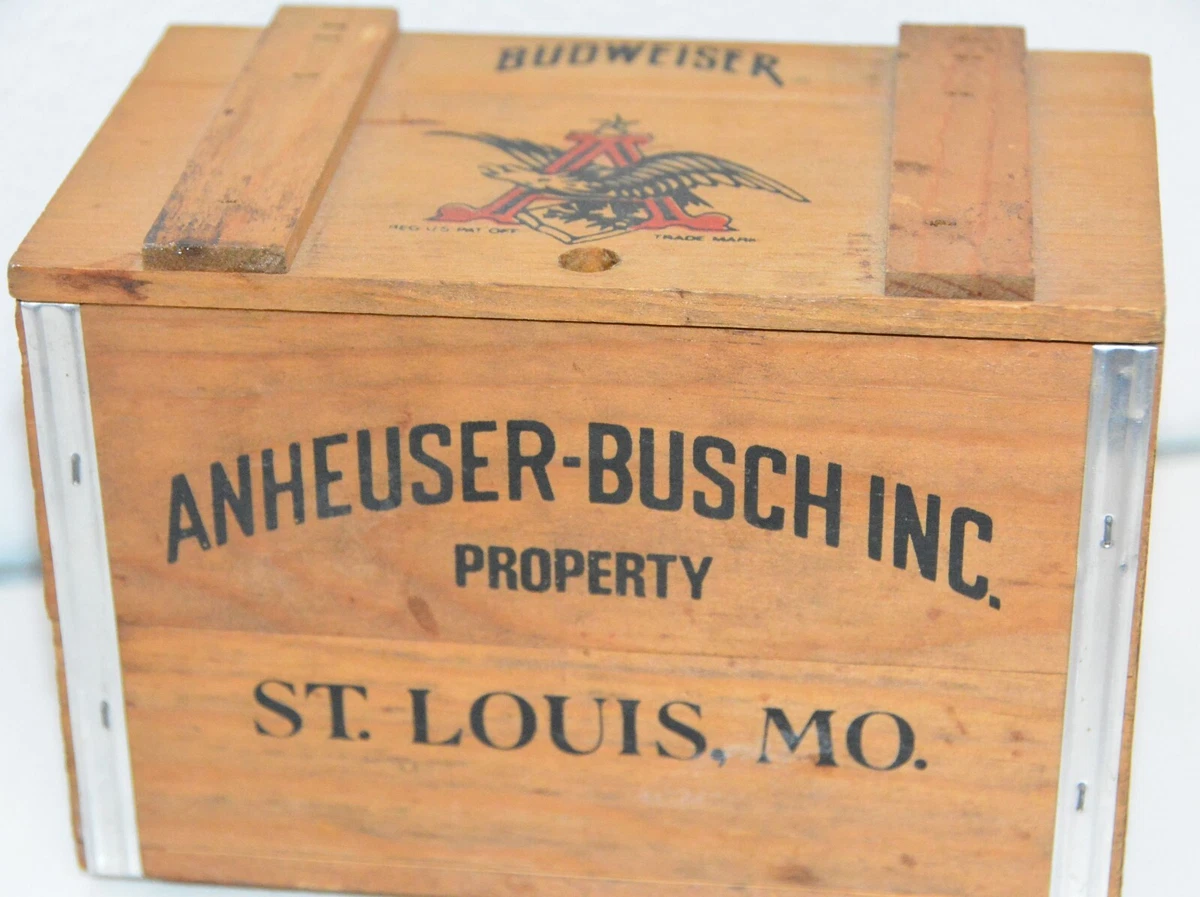 Wooden Beer Case Indiana Collectible Budweiser Signs & Tins for