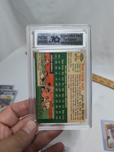 Bobby Shantz Auto X 2 Graded Cert . Authentic 1954 Topps & Bowman - Picture 5 of 5