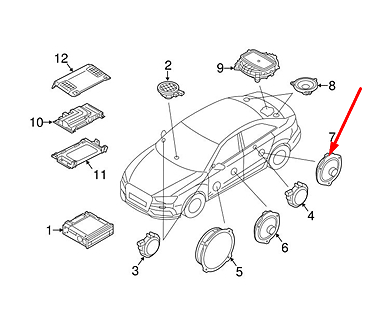 Haut-parleur De Porte Arrière Gauche Pour Audi A3 8V - Référence OEM 8H0035411D, Neuf