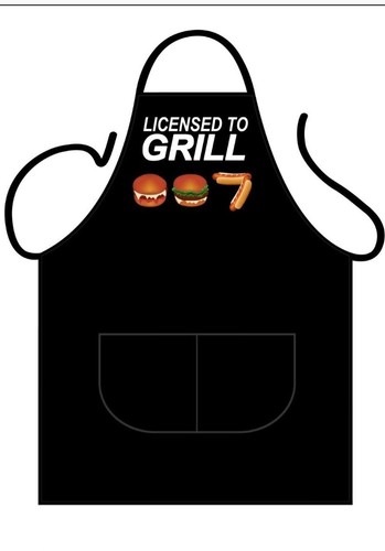 NEW ADULT BLACK NOVELTY POLY/COTTON BBQ COOKING APRON WITH POCKET *13 DESIGNS* - Picture 3 of 14