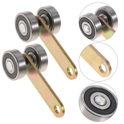 Homoyoyo Cabinet Roller Wheels – 4 Pairs Sliding Door Pulleys, Stainless Steel, Quiet Bearing, Quick Disassembly, For Wardrobe & Cabinet Doors