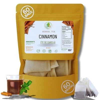 B-EXPERTS STORE Canela Té (Cinnamon Tea) – 60 Tea Bags – 100% Natural, Vegan, Herbal – Gluten-Fr