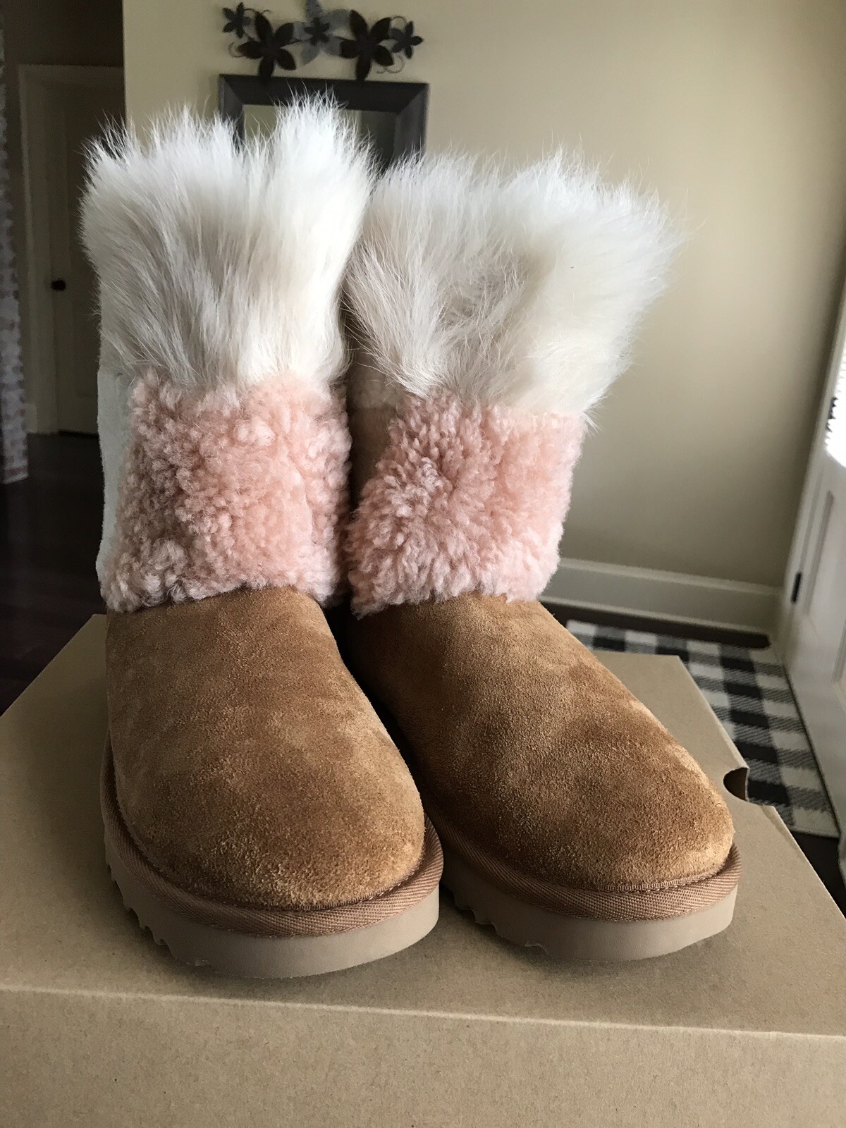 classic short patchwork fluff boot ugg