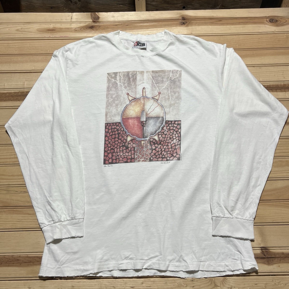 Vintage Joe Geshick Shirt Mens XL White The Turtle Lightning Vintage Joe Geshick Shirt Mens XL White The Turtle Lightning