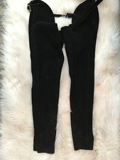 VINTAGE COWBOY SUEDE LEATHER HORSE MOTORCYCLE RODEO WESTERN CHAPS MADE IN USA