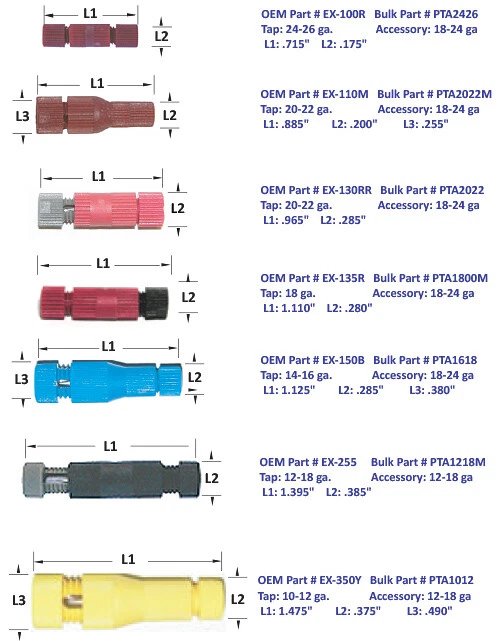 100 Pack BLUE Posi-Tap #PTA1618 14-16 ga wire connector  - Image 2 of 3