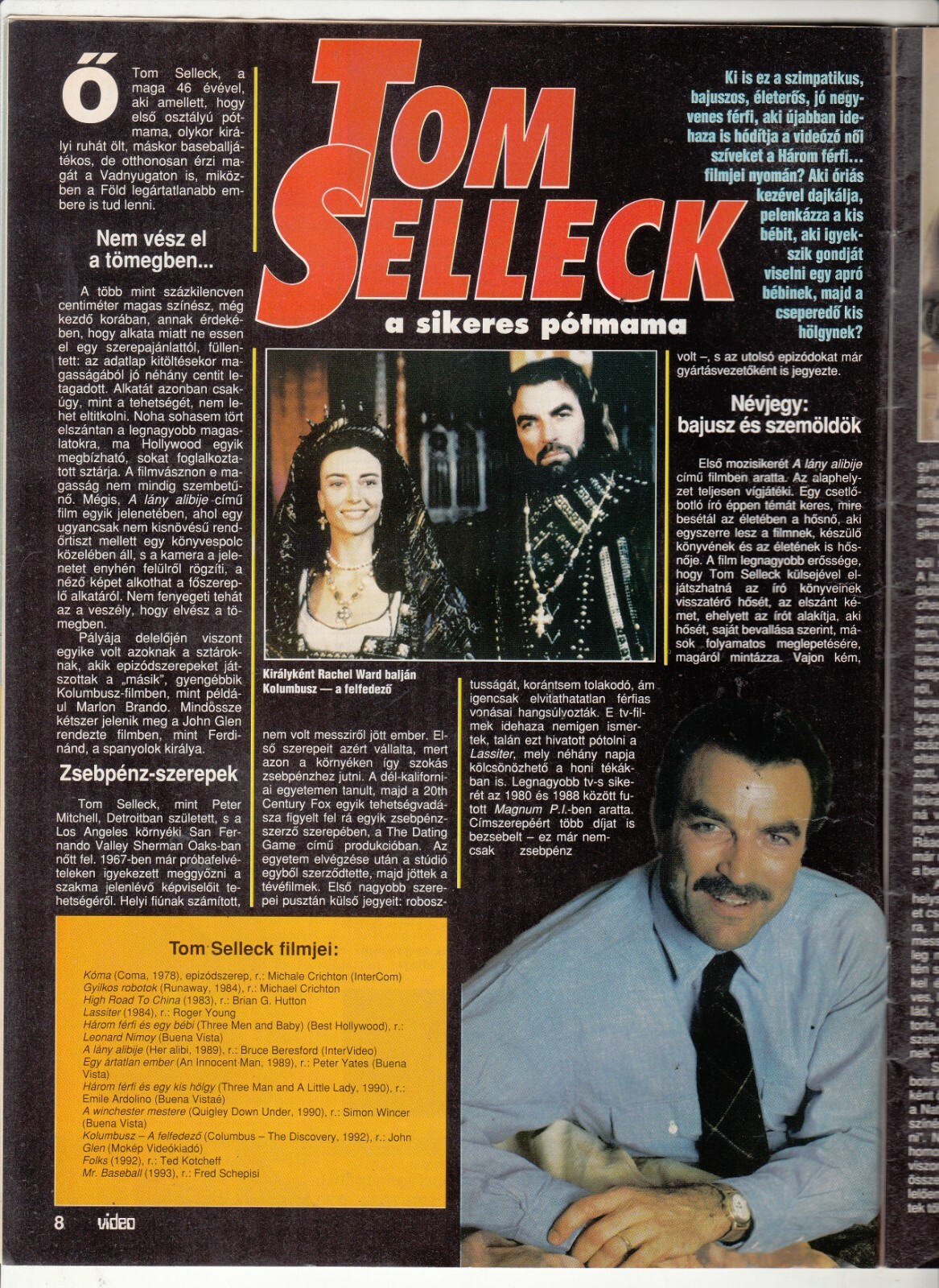 WINONA RYDER, JOHN MALKOVICH, FRANK ZAPPA, TOM SELLECK Hungarian magazine  1994 | eBay