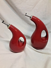 Rachael Ray Serveware EVOO & Vinegar Stoneware Bottle Set Red 53253