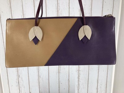 MIU MIU archive Leather Shoulder bag Purple Beige Used Auth made  