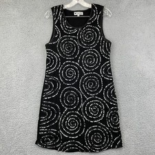 Vintage sleeveless PAPILLON dress with beaded floral design dress size XL