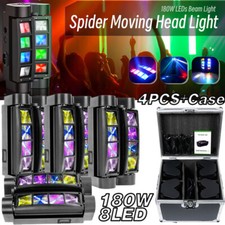 180W 8LED Spider Moving Head Beam Stage Lighting RGBW DMX Disco DJ Lights Case