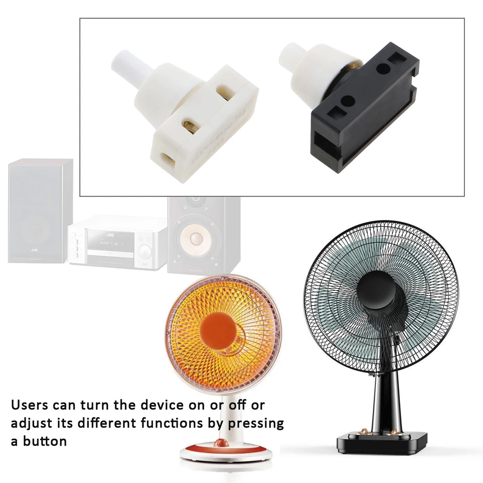 4pk 250V 10A Miniature Push Button Switch Power Switch Table Lamp Light Switch - Image 2 of 4