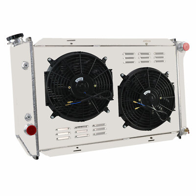 4-Row Radiator w/ Shroud Fan Relay Fit 1972-1979 Ford LTD II Ranchero Lincoln V8