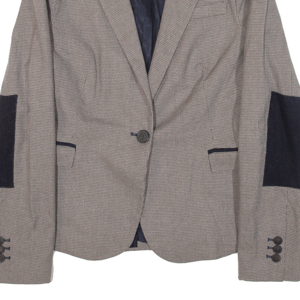 ZARA Basic Womens Blazer Jacket Brown Houndstooth… - image 5